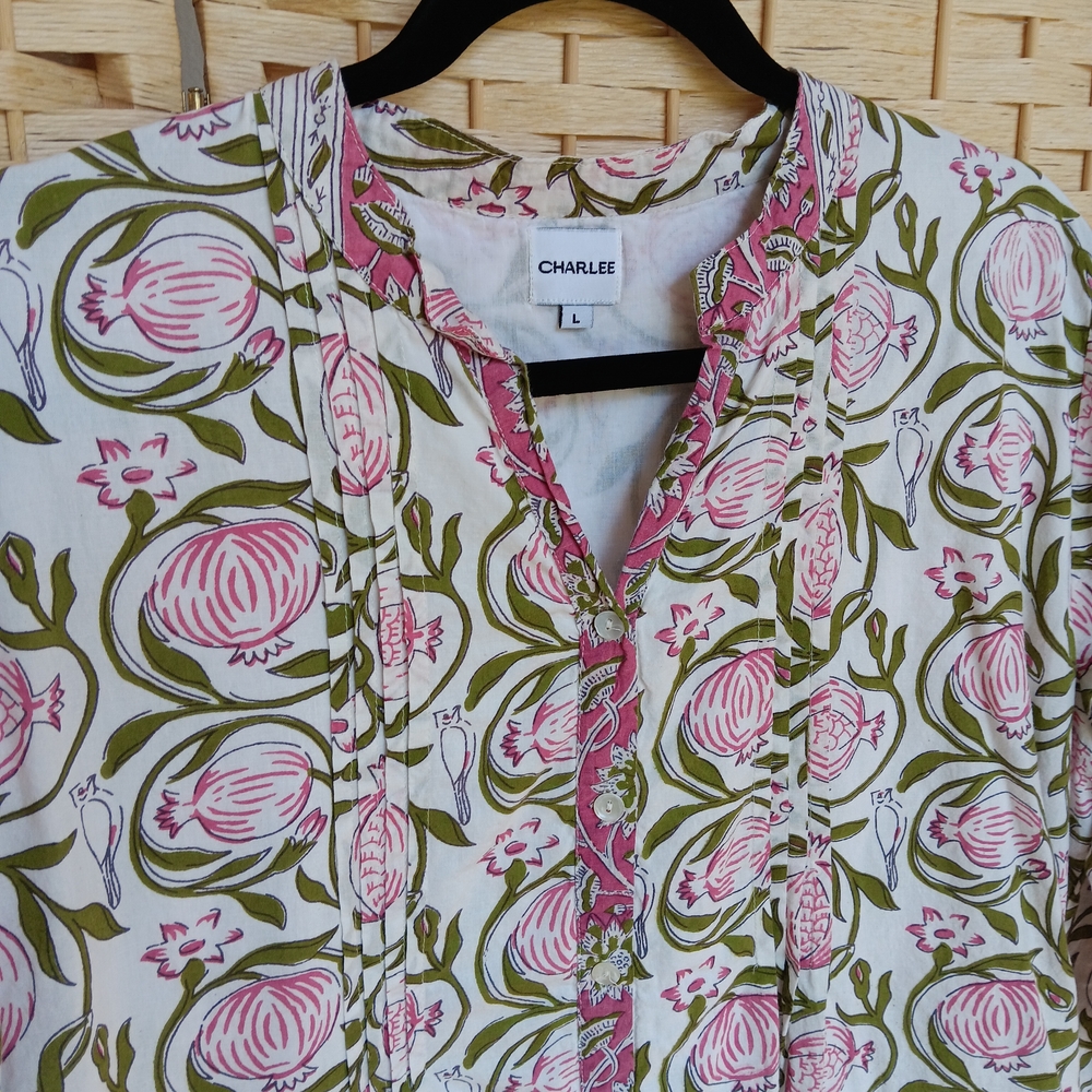 Chanel Floral Pink and Green Dress - Picture 2 of 14